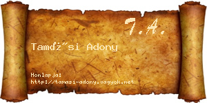 Tamási Adony névjegykártya